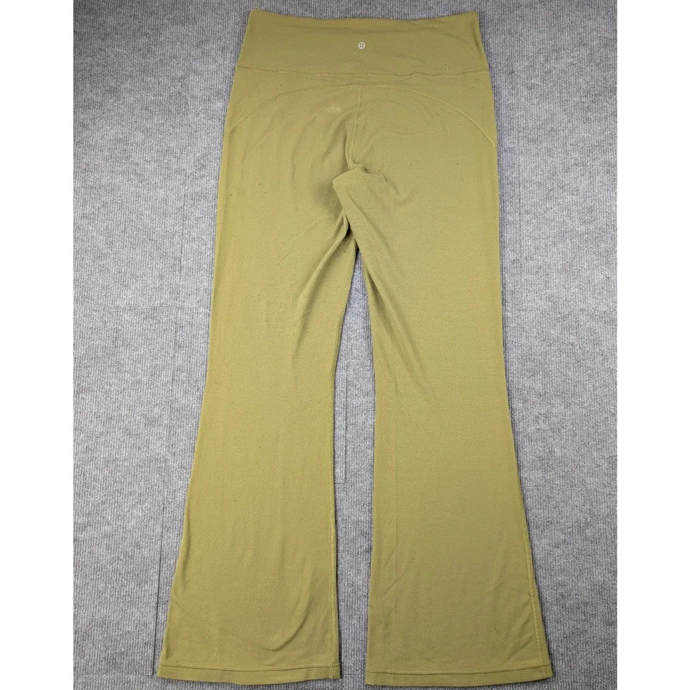 Lululemon Groove Nulu Pants Womens 14 Yoga Athleisure Flare Leggings Green Boot